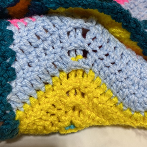 Handmade Crochet Ripple Stripe Lap Blanket Size 54"x43" Vintage Look Blanket - Picture 13 of 17